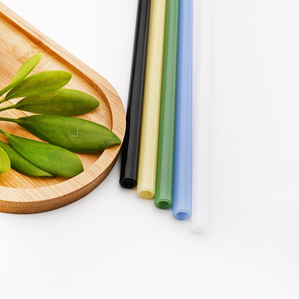 Healthy Eco Friendly Drinking Bent Glass Straws 200mmx8mm Reusable Glass Straws Set Multicolor for Cocktail Smoothie Milkshake