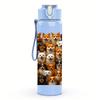 1PC Diverse Puppy Grid Collage 750ml Color Plastic Sports Water Bottle Leakproof Flip Straw Lid For Sports Office Home Use