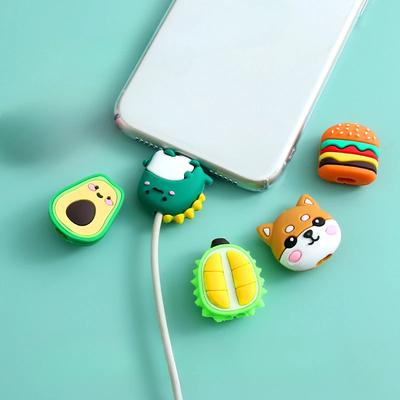 Uniwersalny uroczy kreskówkowy mini zwierzęcy wzór kabel zwijacz USB linia danych ochraniacz kabel osłona silikonowa dekoracyjne akcesoria