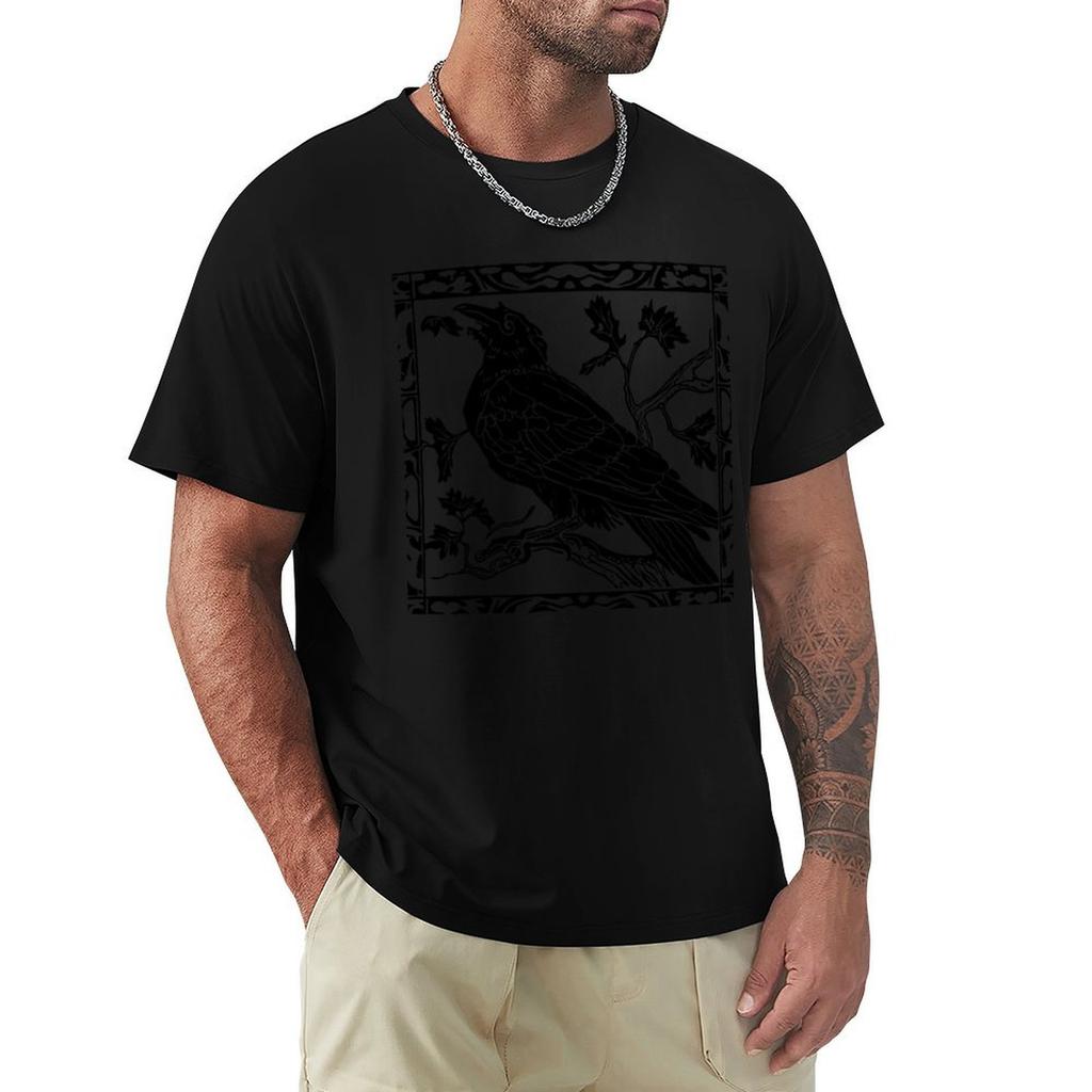 Art Nouveau Raven Illustration Tshirt Athletic Quick Dry Tshirt For Unisex