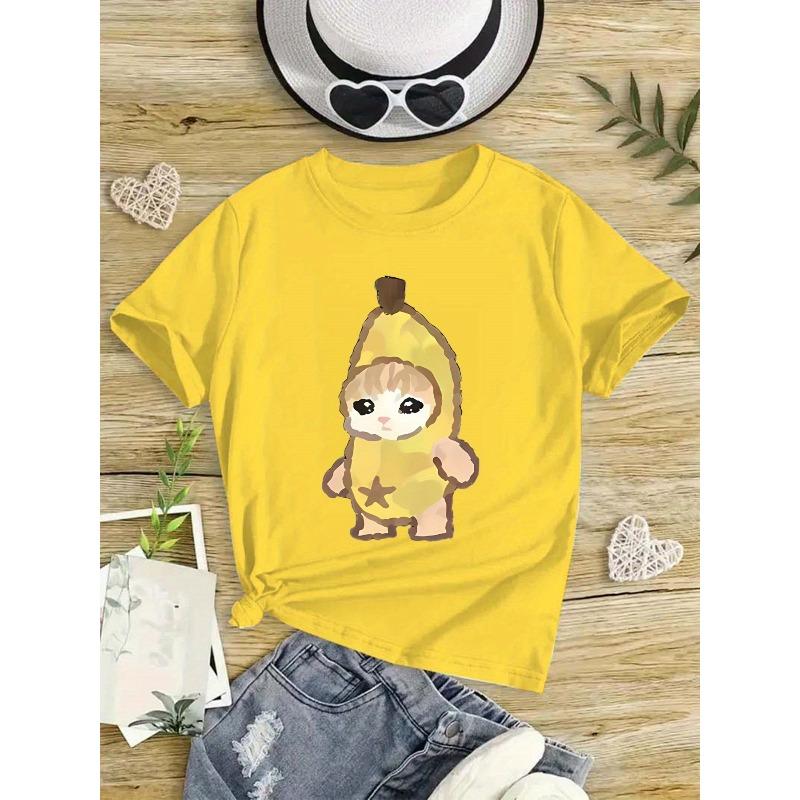 Kids Cartoon Graphic Crewneck Short Sleeve T-Shirt