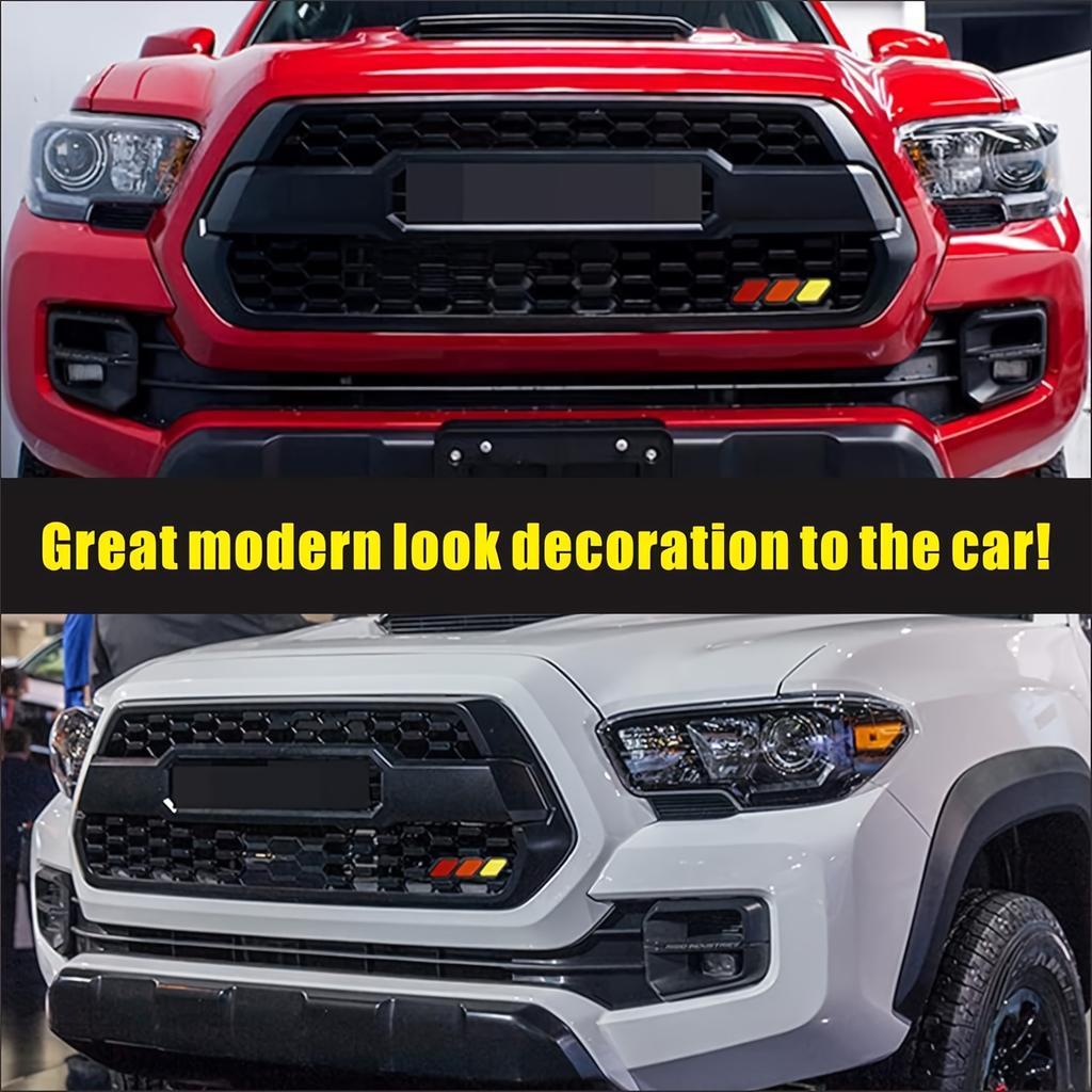 3 Colors Car Grille Badge Tri Colors Emblem Car Accessories