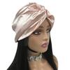 Sexy Women Turban Double Layer Hair Bonnets Silk Custom logo Turbans for Ladies