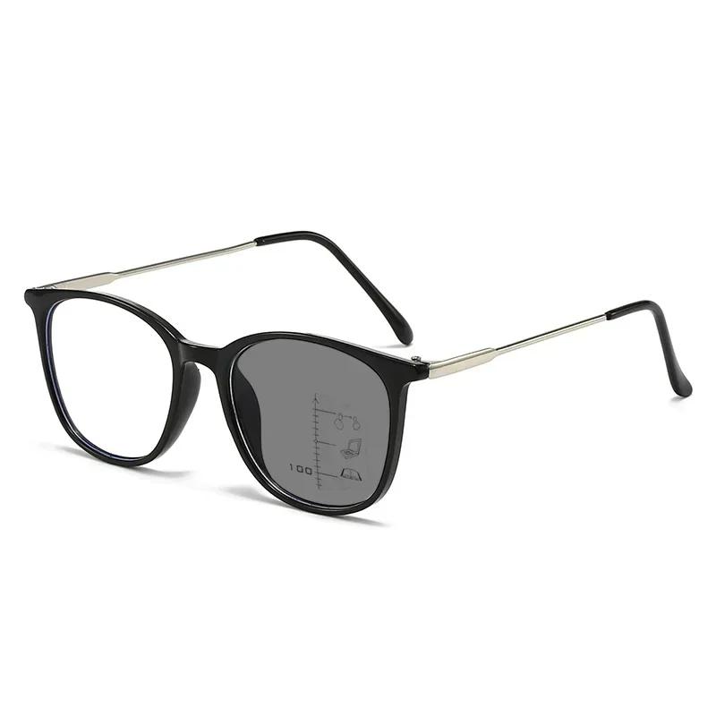 New Trendy Square Reading Glasses Unisex Women Men Progressive Multifocal Presbyopia Eyewear Finished Pochromic Sunglasses