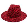 French Leopard Print Top Hat Women'S Big Eaves Autumn And Winter Felt Hat Versatile Retro British Jazz Hat
