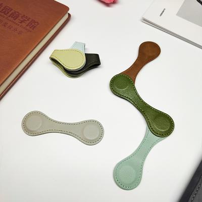 Magnetic Leather Bookmark Crazy Horse Leather Bookmark Powerful Magnetic Retro Design Bookmark Ins