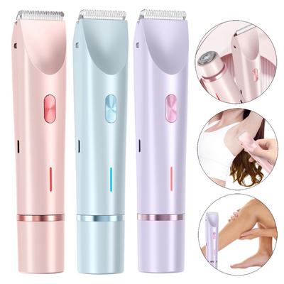 Elektrorasierer für Frauen 2 in 1 Bikini-Trimmer Gesichtsrasierer Haarentfernung für Achseln Beine Damen Körpertrimmer Wasserdicht