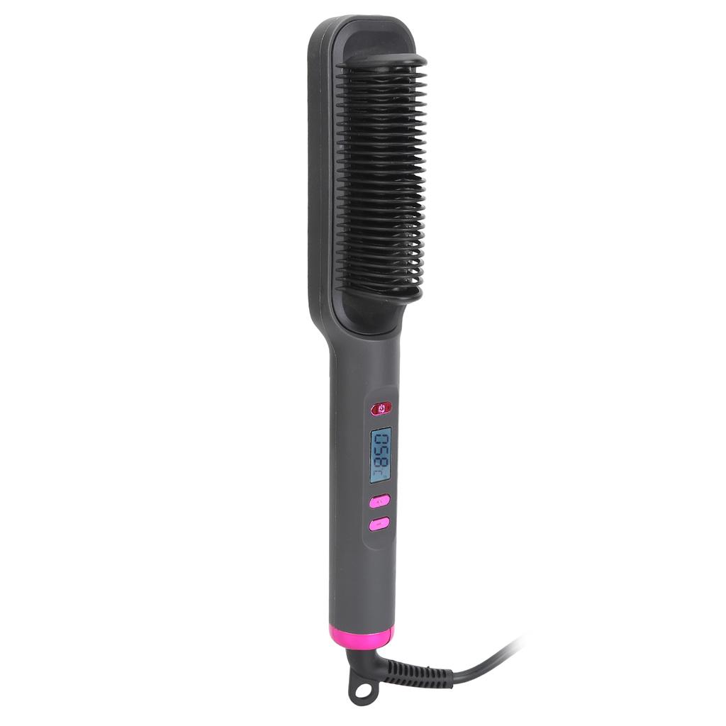 Hair Straightener Brush 3D Teeth Multi Temp Modes PTC Uniform Heating Negative Ion Auto Off Straightening Comb
