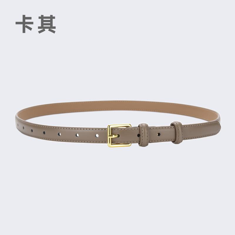 Women'S Belt Women'S Leather Decoration With Skirt Simple Cowhide Pin Buckle Jeans Belt Women'S Black Tide