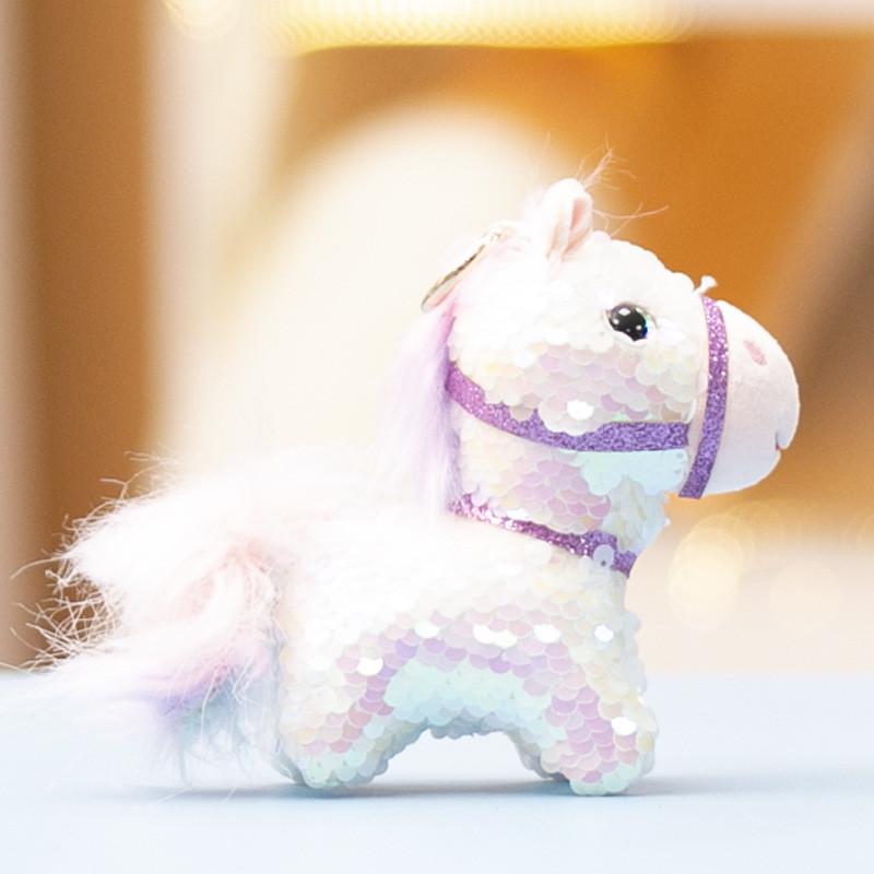 Cuter Animal Pony Pendant With Sequin Design And Pp Cotton Filling For Gift