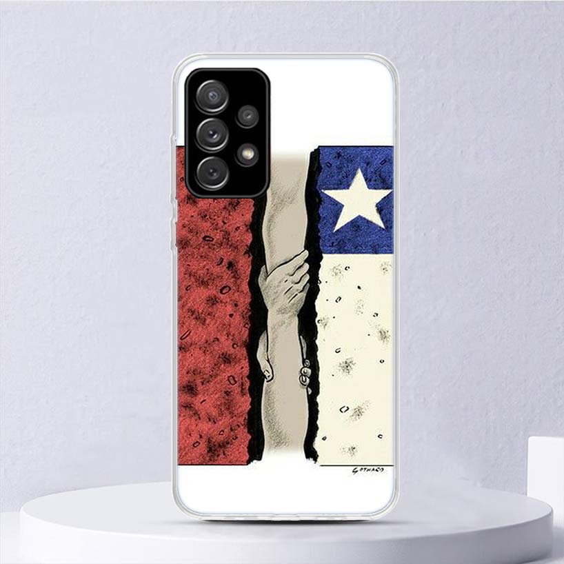 Chile Flag Soft Case For Samsung Galaxy A16 A15 A14 A13 A56 A55 A54 A53 Phone Cover A36 A35 A34 A33 A26 A25 A24 A23 A05S