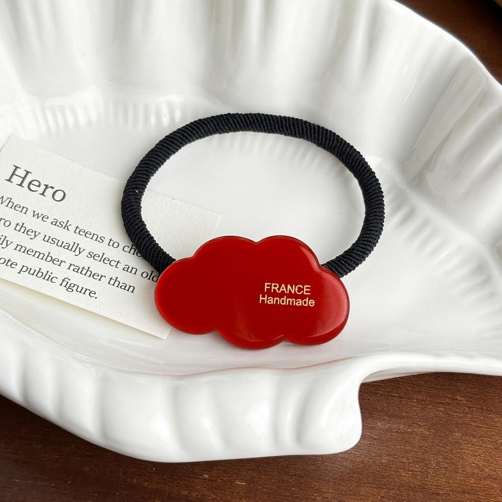 Fashionable And Stylish Acetate Cloud Hair Tie With Gold Accent And Elegant Hair Clip