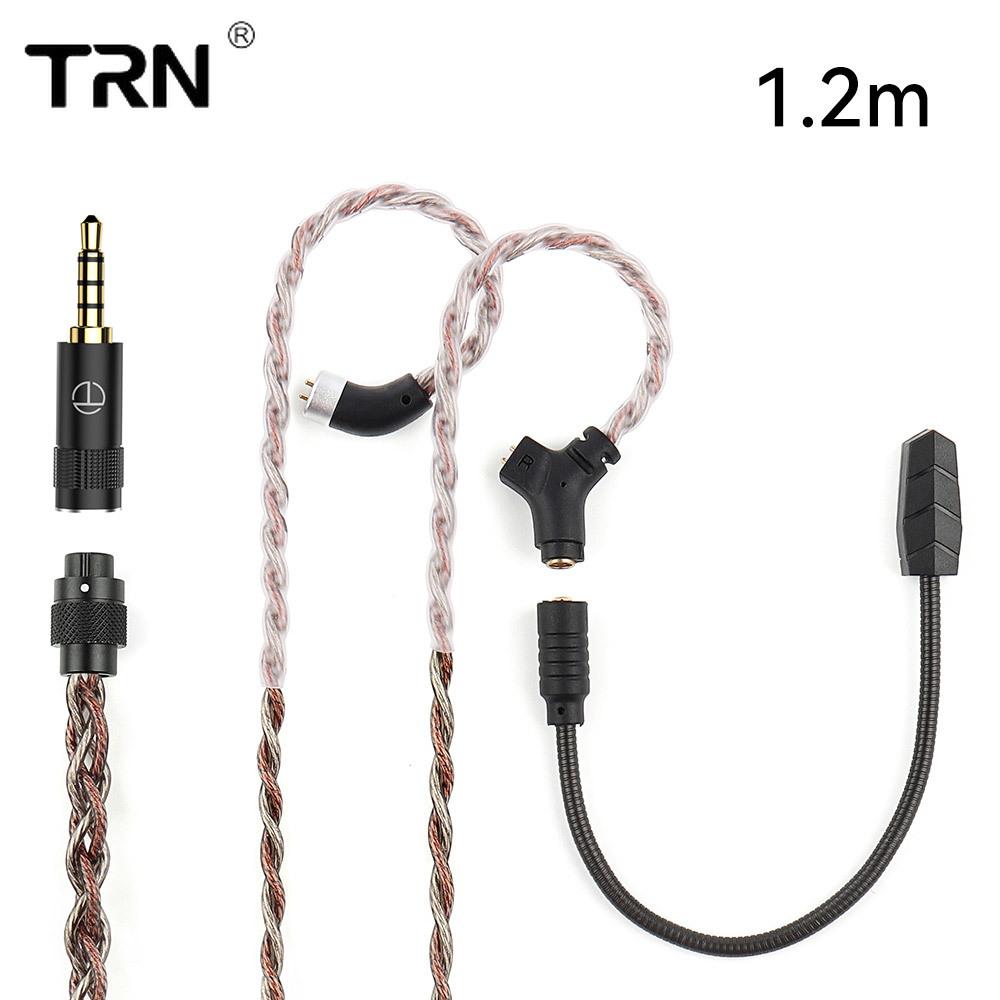 

TRN Четыре медных и серебряных линии из смешанного материала линии обновления гарнитуры могут быть вставлены в игровые линии микрофона 3.5mm-1.2mm