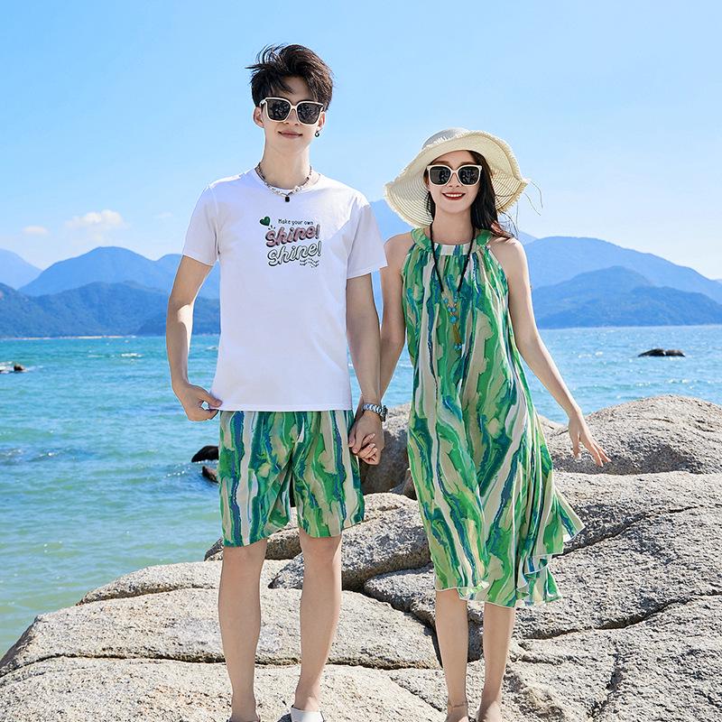 Bohémské letní plážové rodinné oblečení: Trendy šaty s krátkým rukávem pro matku a dceru/syna