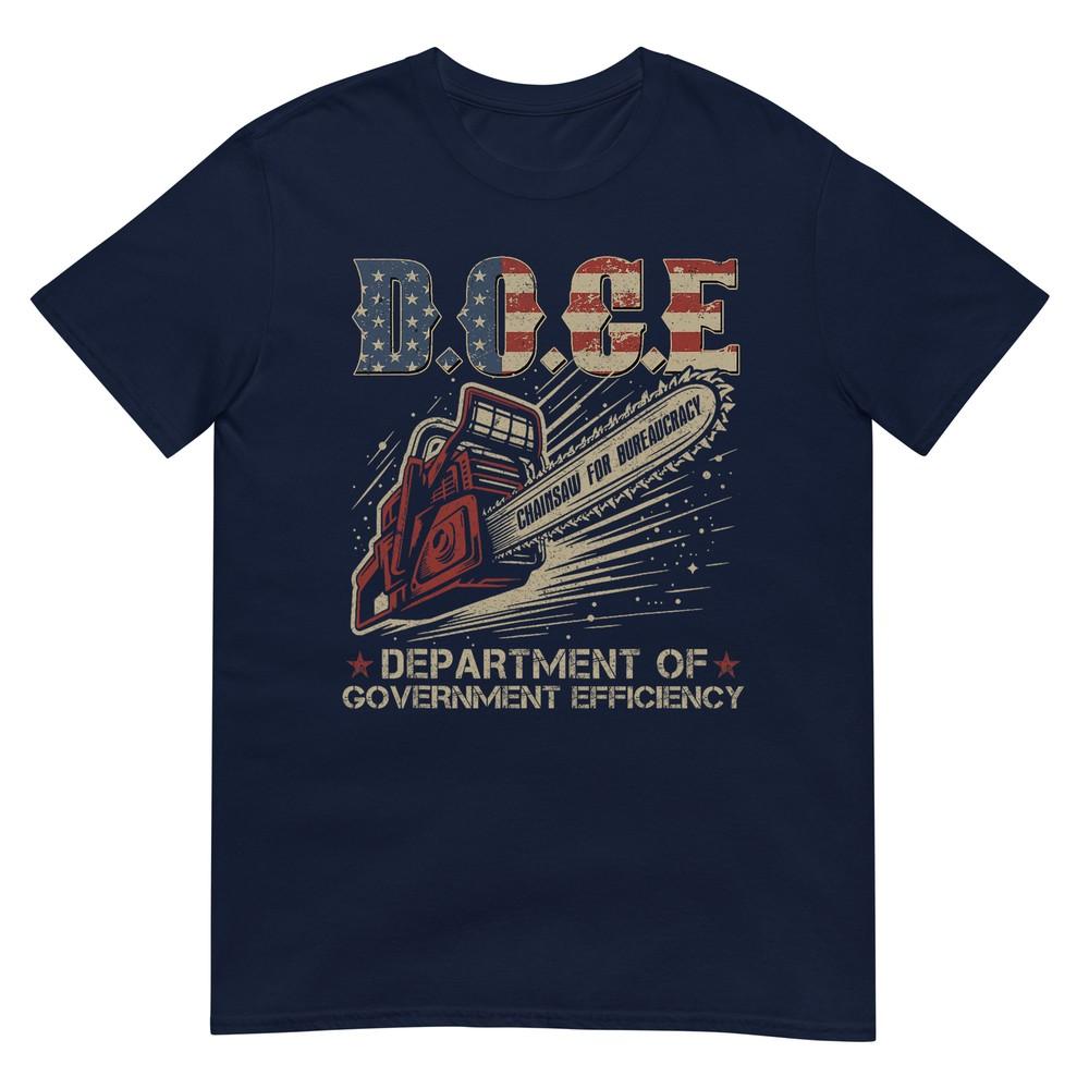 Chainsaw For Bureaucracy Funny DOGE Doge Usa Flag TShirt S