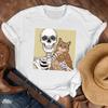 Women Lady Printed Cartoon 90S Horror Sleep Fashion Shirt Clothes Tshirt Female Print T Tee