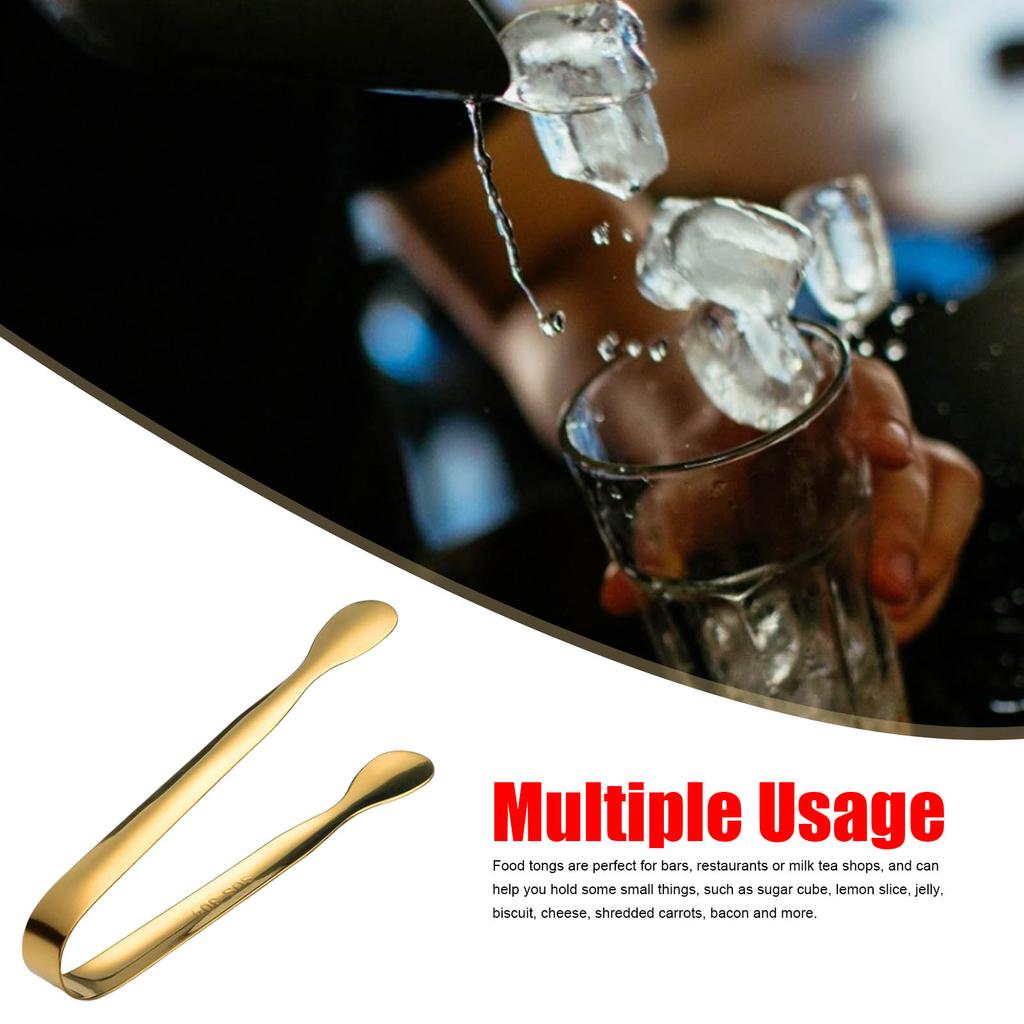 Stainless Steel Ice Cube Sugar Tongs Mini Serving Tongs For Salad Ice Non-Stick Bread Meat Fruit Clamp Kitchen Clip Tools