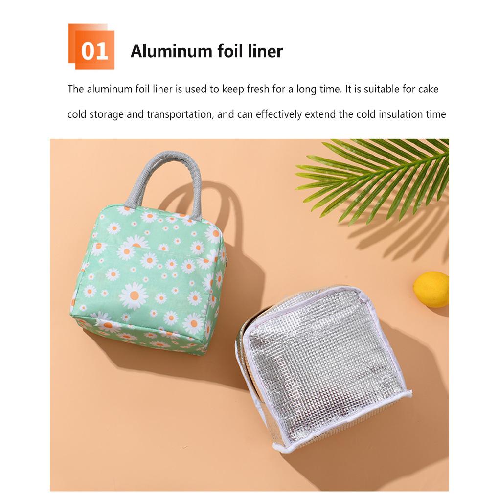 Portable Lunch Box Bag Waterproof Fabric Food Florasl Picnic Storage Container Tote Multifunction Case Outdoor Travel