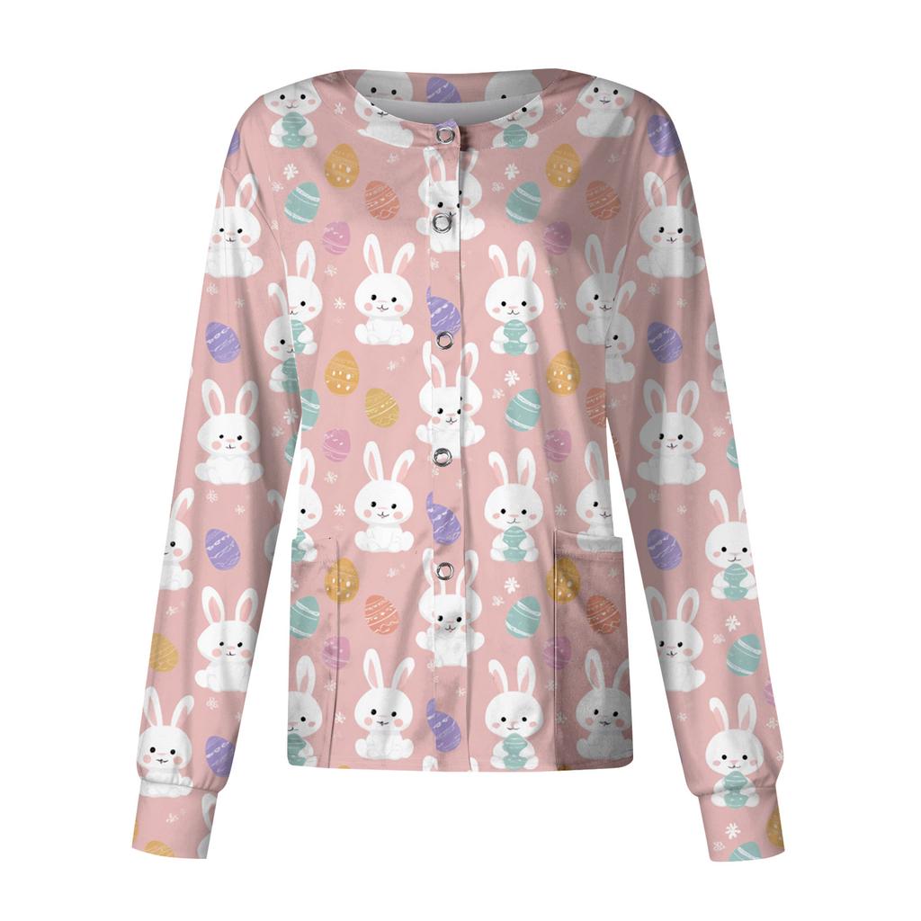 Women's Casual Long Sleeve Single Breasted Printed Dry- Top