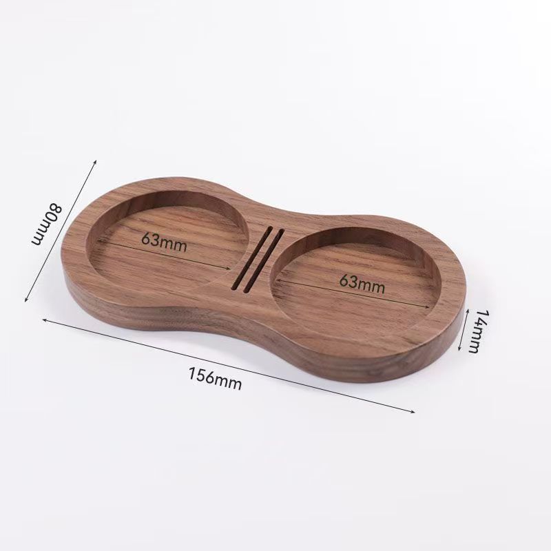 Walnut Wood Coffee Tamper Station, Professional Non-Slip Bottom Coffee Tamper Storage Base Multi-functional Stable