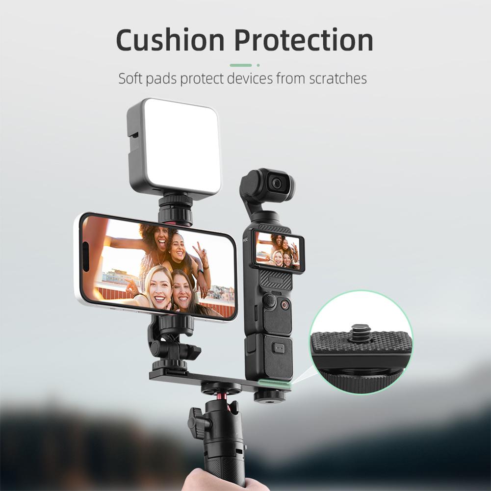 Phone Holder Fixed Bracket for DJI Osmo Pocket 3 Expansion Accessories Fill Light Tripod Clip with 1/4inch Screw & Cold Shoe