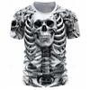 Mens Breathable Quick-Dry Short Sleeve T-Shirt With 3D Digital Print Loose Fit Cotton-Blend Sports