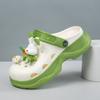 Hole Shoes Summer Wear Cartoon Cute Bear Bag Head Heightened Thick Sole Non-slip Beach Cool Slippers