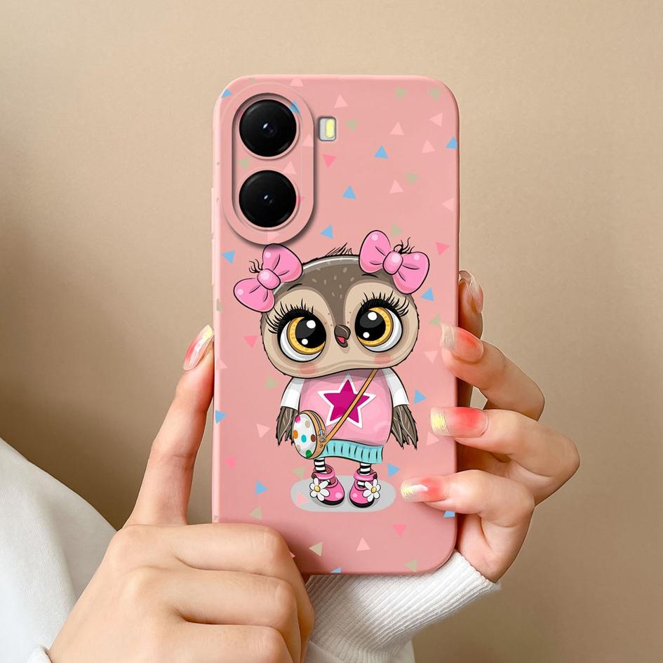 Für Redmi A1 Turbo 4 A4 13 14C 14R A2 K70 Ultra A5 Handyhüllen Niedliche Kätzchen Eulen Muster Hochwertiges Flüssigsilikon Anti-Fall Hülle Für Redmi Gehäuse