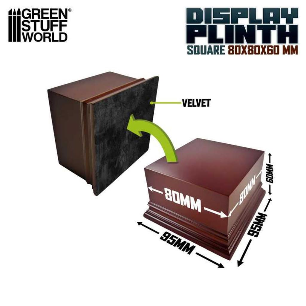 Green Stuff World Display Stand, Square Prism (80mm x 80mm), Hazelnut Brown, Hobby Accessory, GSWD-2704