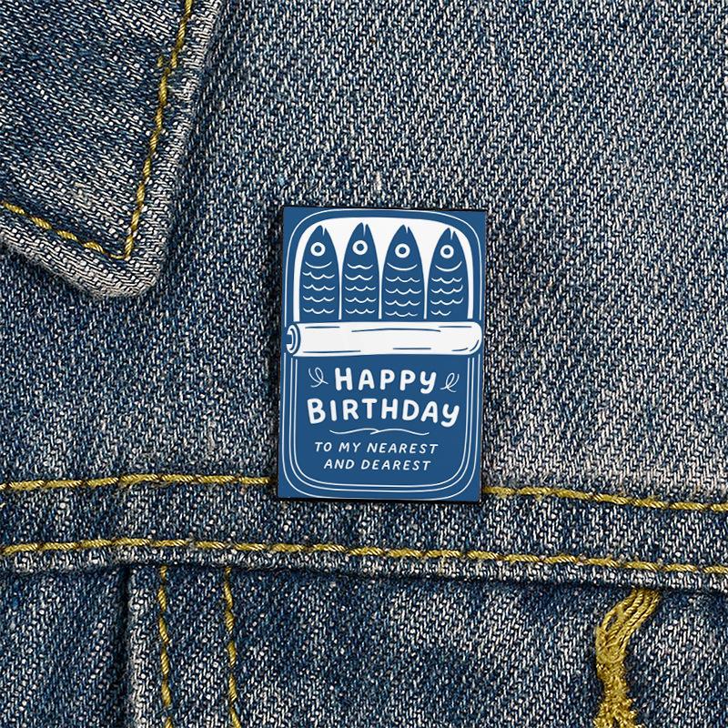Sardine Can Art Enamel Pin Creative Cartoon Fish Brooch Cute Lapel Badge for Backpack Jacket Hat DIY Accessory