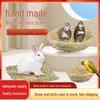 Rabbit Grass Mat & Bird Nest: Straw Woven, Finch Breeding, Bird Cage Pad