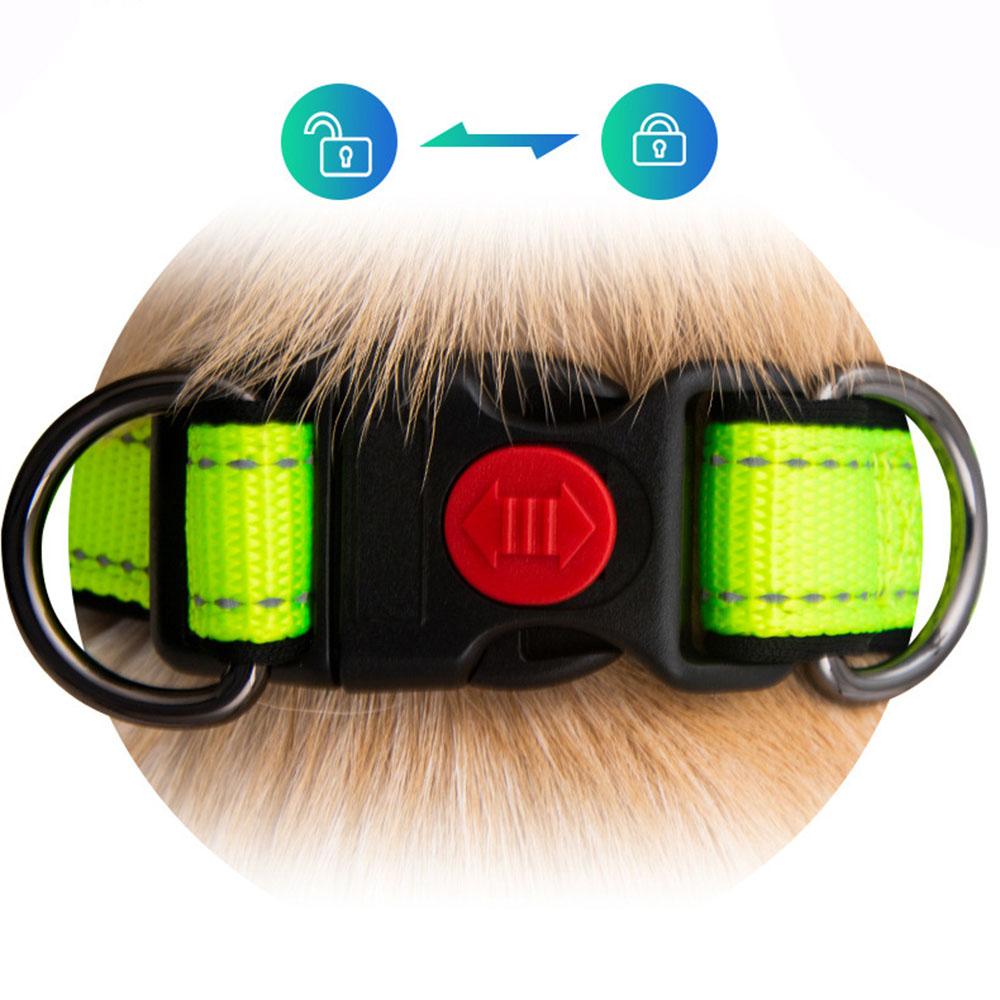Dog Collar for Large Dogs Reflective Dog Collar with Safe Lock Quick Release Buckle Comfortable Neoprene Padded Nylon Pet Collar