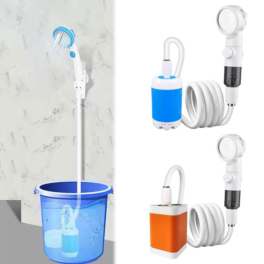Hot Sell Portable Outdoor Shower Set with Hose Rechargeable Camping Shower Pump Electric Outdoor Shower Gadget Showerhead