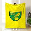 Norwich City FC Crest Printed Flannel Blanket for Bedroom, Living Room, Sofa, and Nap