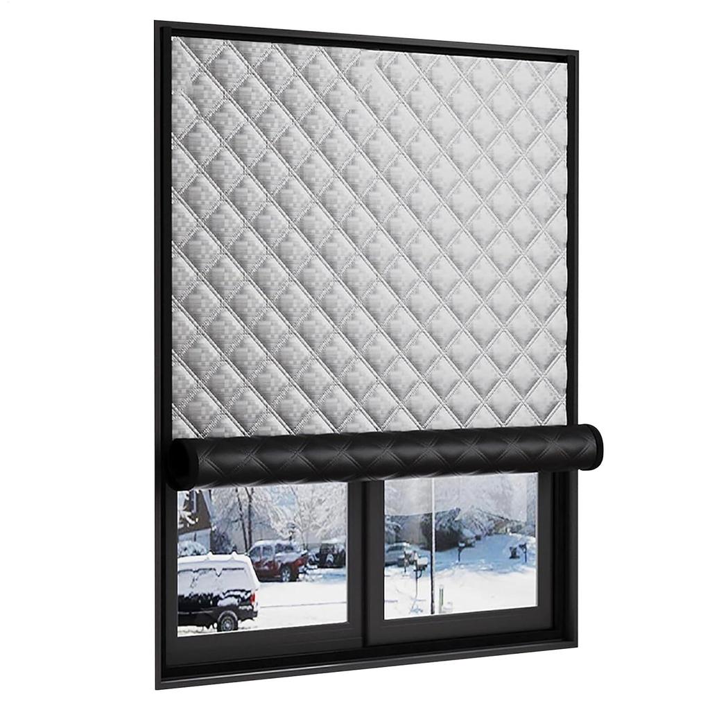 Winter Insulated Window Curtain 39x71inch Soundproof Thermal Blackout Oxford Cloth Cover Insulated Roll-Up Window Blanket