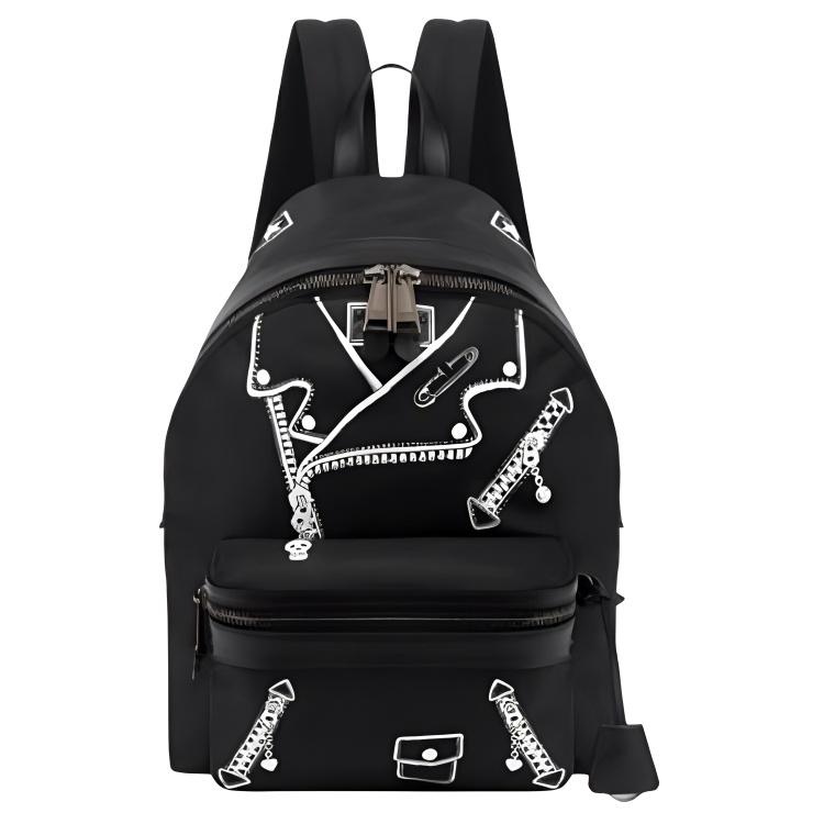 

Moschino Double Zipper Polyester Backpack Unisex Backpacks Black MGP232A7602-8202 Basic Set (Bag+Dust Bag)