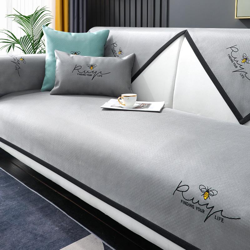 

Ледяной шелк, подушка для дивана, лето, лето, нескользящий летний коврик, подушка для сиденья, четыре сезона, универсальный светильник, роскошный стиль, кожаный чехол для дивана 70*70