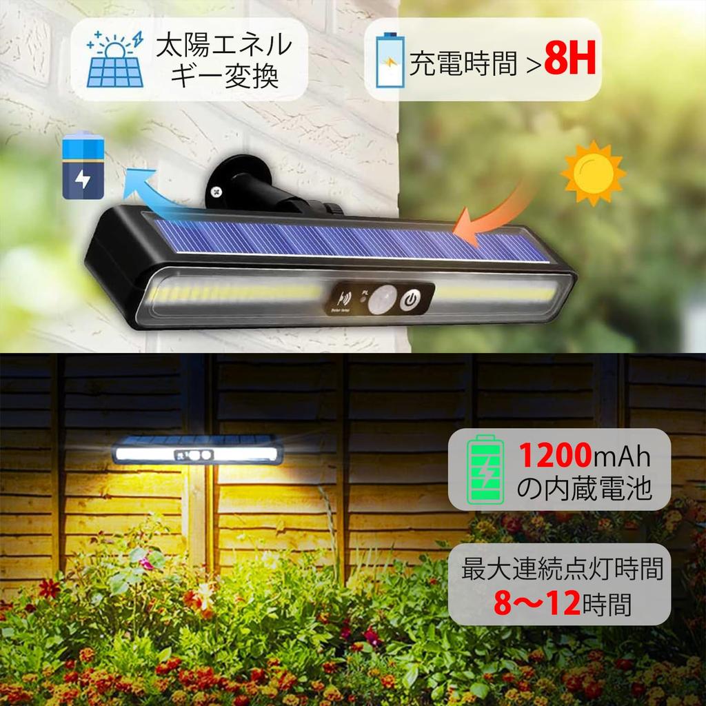 Laiqianle Clip-on Solar Light, Outdoor, Waterproof, Sensor Light, 3 Lighting Modes, Automatic OnOff, No Electricity Costs, Easy Installation,
