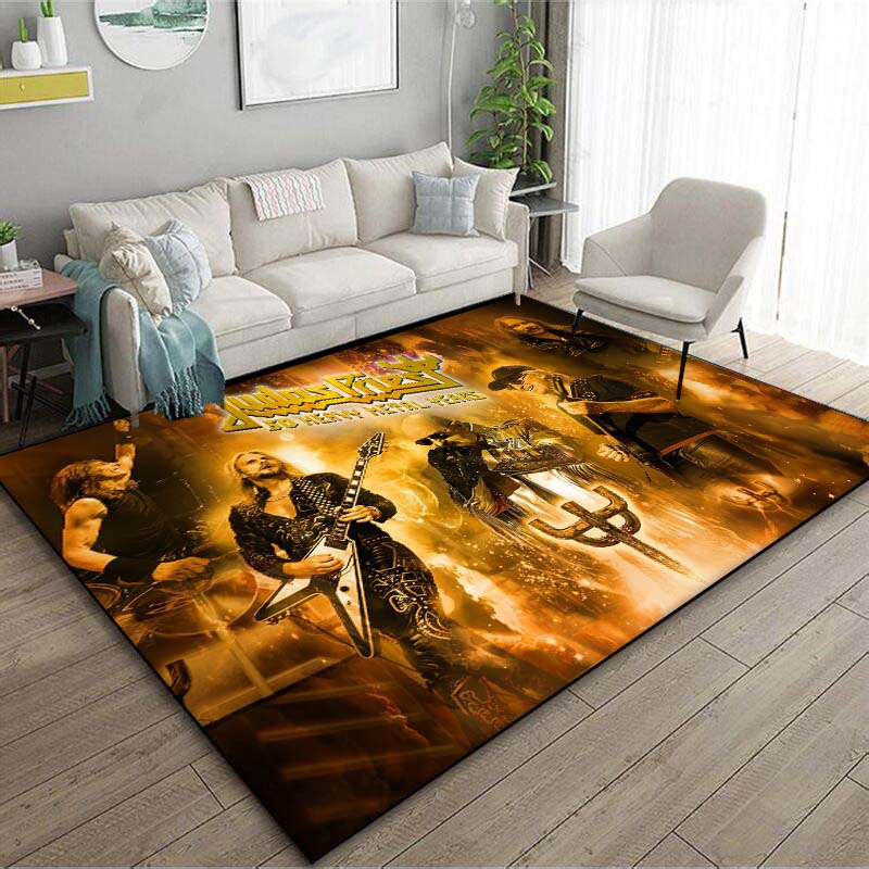 Doom J-Judas Priest Pattern Floor Mat Carpet 15 Size Living Room Bedroom Bedside Floor Mat Area Rug Music Room Club Decor