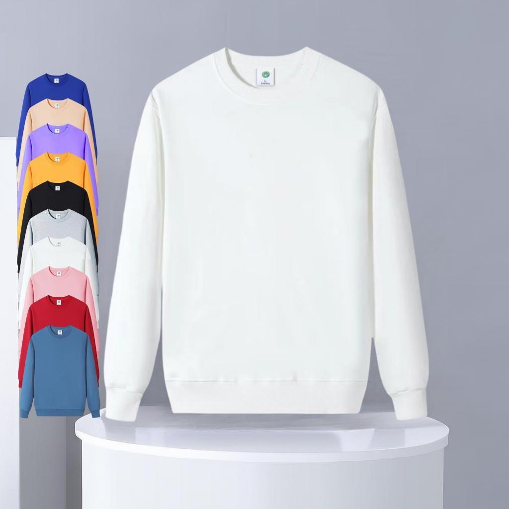 Velvet Lined Korean Style Men's Round Neck Sweatshirt, Autumn/Winter, Long Sleeve, Loose Fit, Plus Size, Trendy Temperament Top.