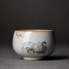 Large Ru Kiln Teacup Travel Personal Meditation Cup Handmade Ceramic Tea Bowl Pu'er Master Cup Household Tea Set Accessories