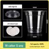 Eheashen 360ml Thickened Disposable Cold Drink Cup Set (100 Sets)