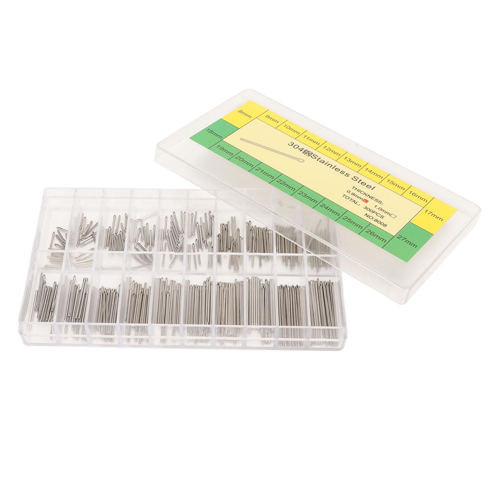 

300 PCS 0.9mm Watch Band Link Cotter Stainless Steel Watch Band Strap Link Pins Assortment