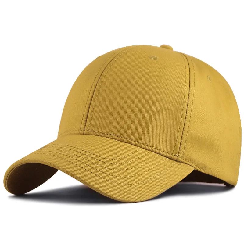 Chapeaux de Sport Uni en Coton Solide pour Homme Casquette de Soleil Unie pour Dame Casquettes Snapback Hiphop Casquette de Baseball pour Tête Large 57-60cm 61-68cm