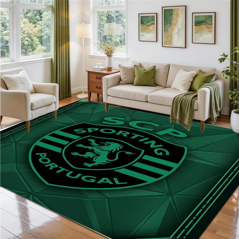 Sporting CP FC Design Crystal Velvet Rug Soft Decorative Mat for Bedroom Entrance