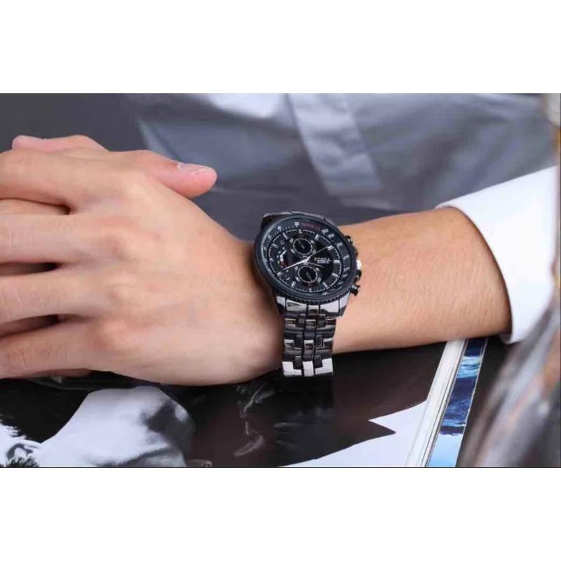 Men's Business Watch for Sale Men Sports Watches Fashion Rosra Brand Quartz Watch Black Stainless Steel Men's Watches Promotion