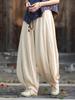 Women's Artistic Retro Loose Cotton Linen Pumpkin Patchwork Lantern Pants