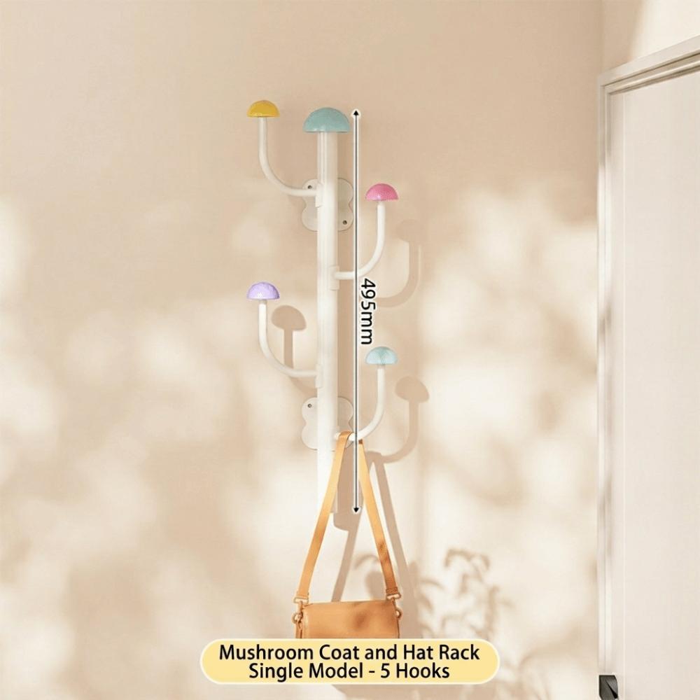 Smooth Edge Mushroom Coat Rack Space Saving Wall Hanging Hooks New Wall Coat Rack Entryway Storage