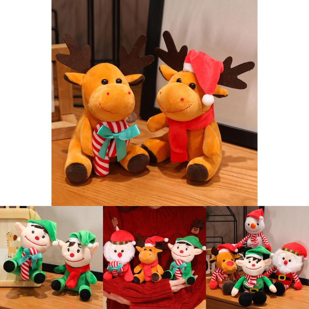 Entzückende Plüsch-Weihnachtsmann-Puppe Weiches Rentier-Elfen-Schneemann-Spielzeug Für Kinder Geschenke