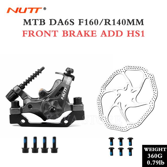 NUTT DA6S Horský Kolo Dvoupístkový Třmen Kotoučové Brzdy 160mm Kotouč Mechanické Tažení Lankem Kotoučová Brzda Skútr Díly na Kolo